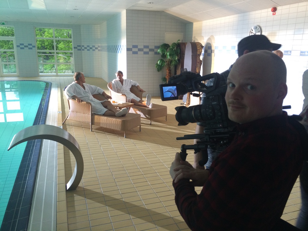 Camera work during a commercial production