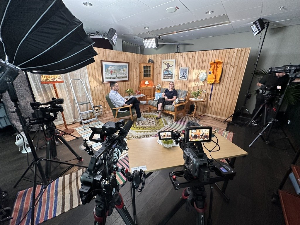 Multi-camera interview set during Paris 2024