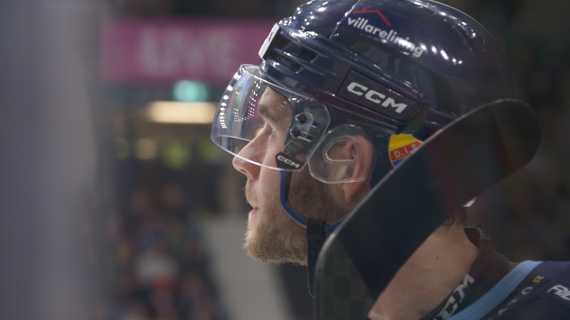 Close portrait of a Djurgården hockey player