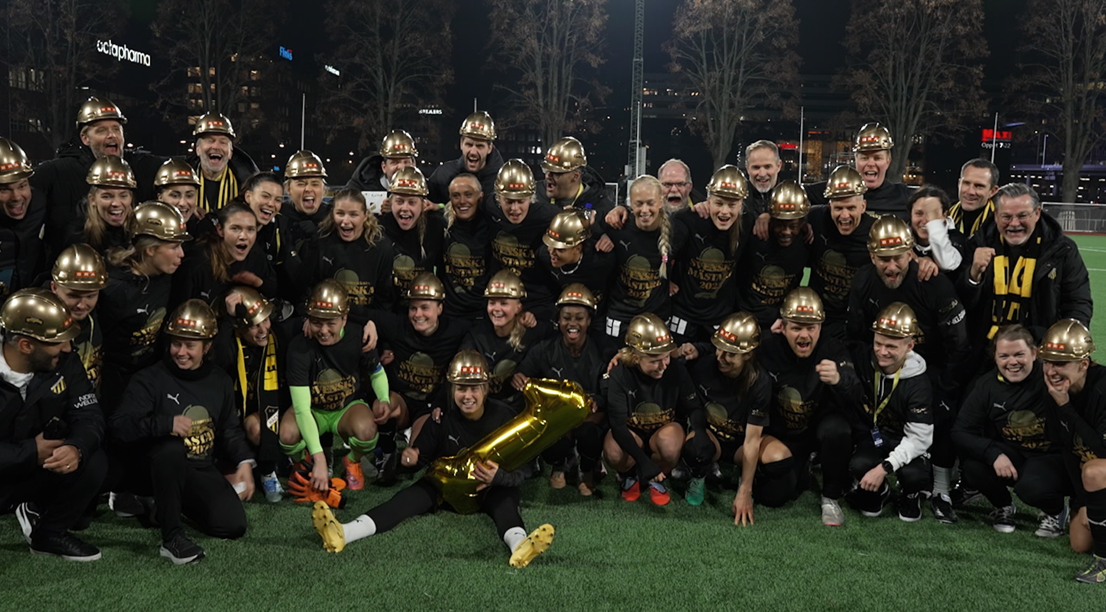 Football team celebrating a championship